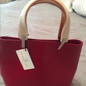 New Lamarthe red/cream handbag